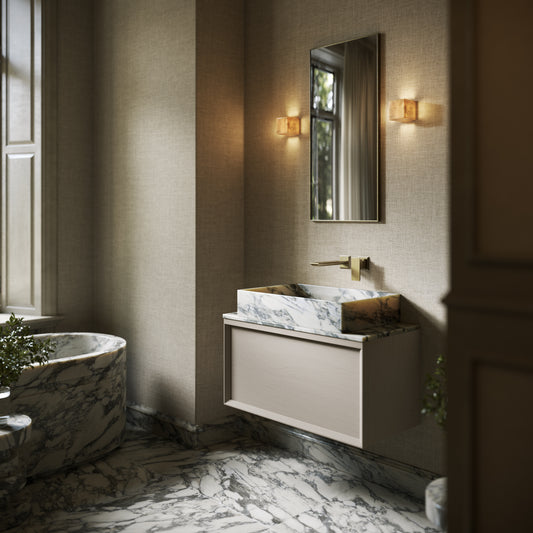 Sasso Arabescato Marble Countertop Basin 600mm