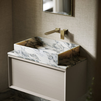 Sasso Arabescato Marble Countertop Basin 600mm