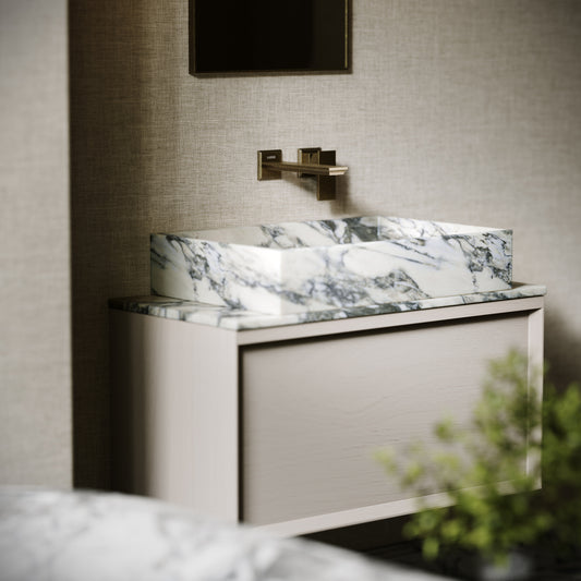 Sasso Arabescato Marble Countertop Basin 600mm