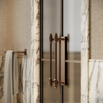 Scanalato Aged Bronze Double Fluted Shower Door - All Sizes