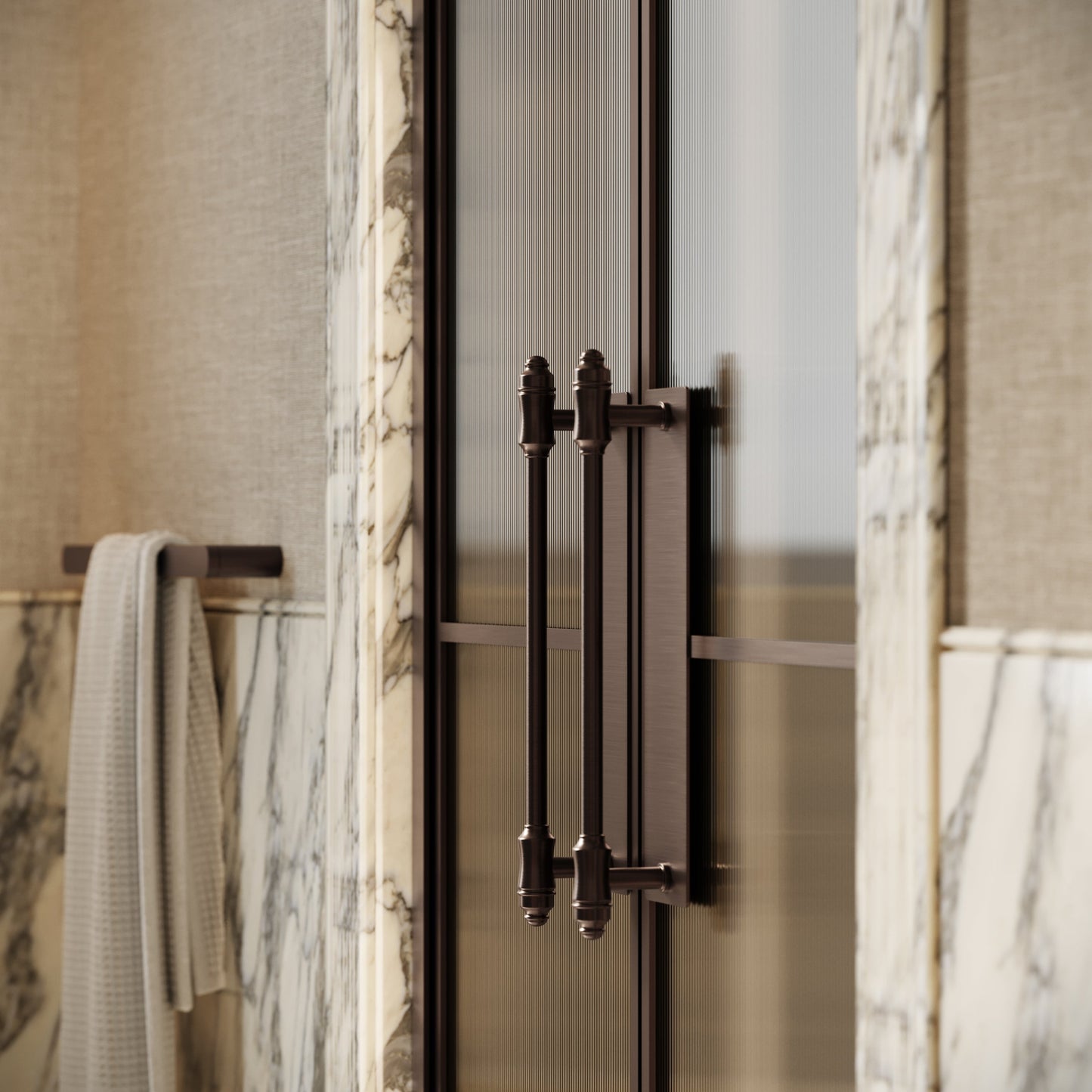 Scanalato Deep Bronze Double Fluted Shower Door - All Sizes