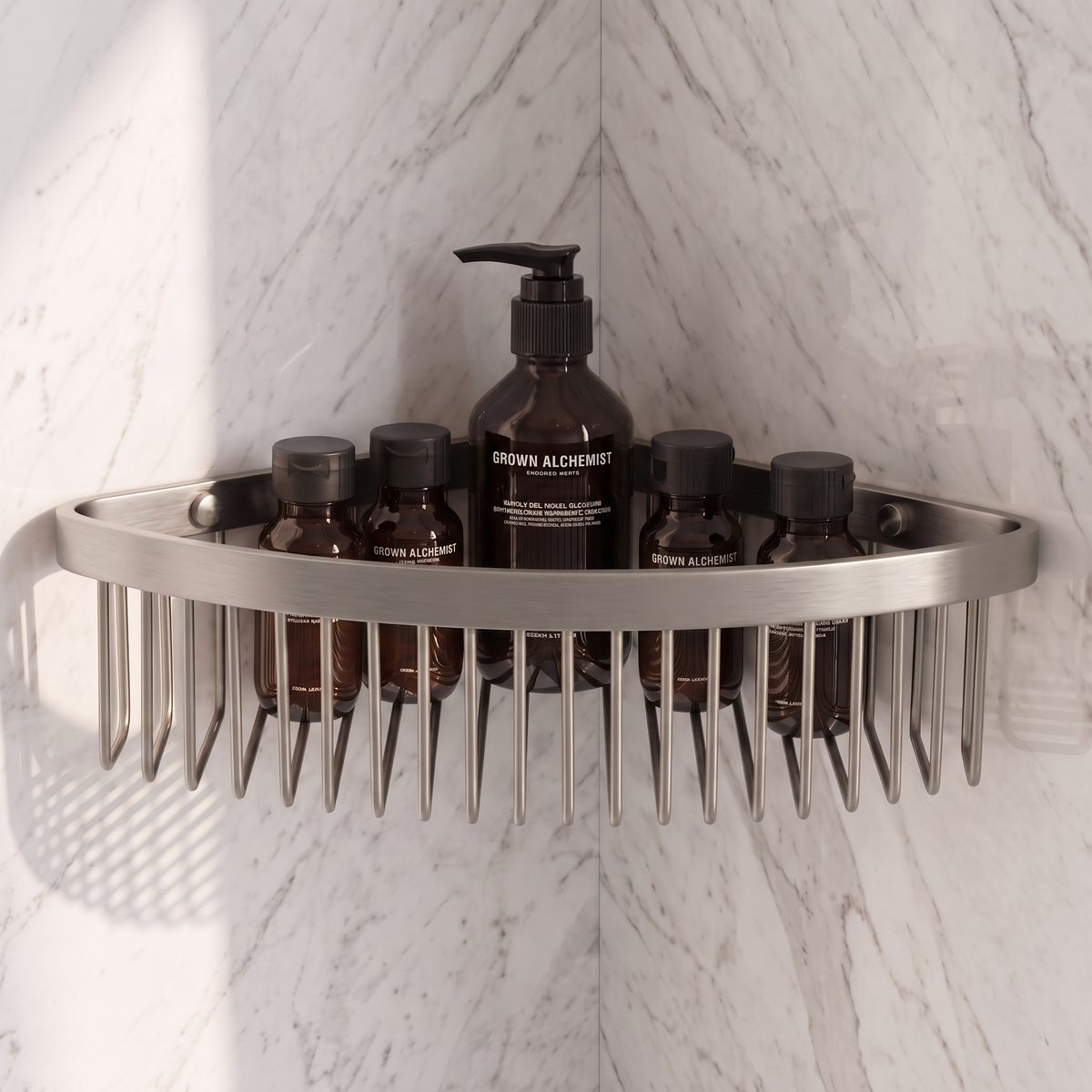 Eton Polished Nickel Corner Shower Storage Basket