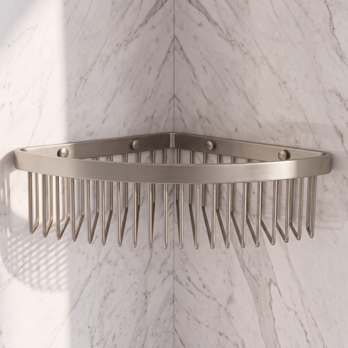 Eton Polished Nickel Corner Shower Storage Basket