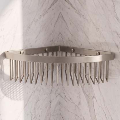 Eton Polished Nickel Corner Shower Storage Basket