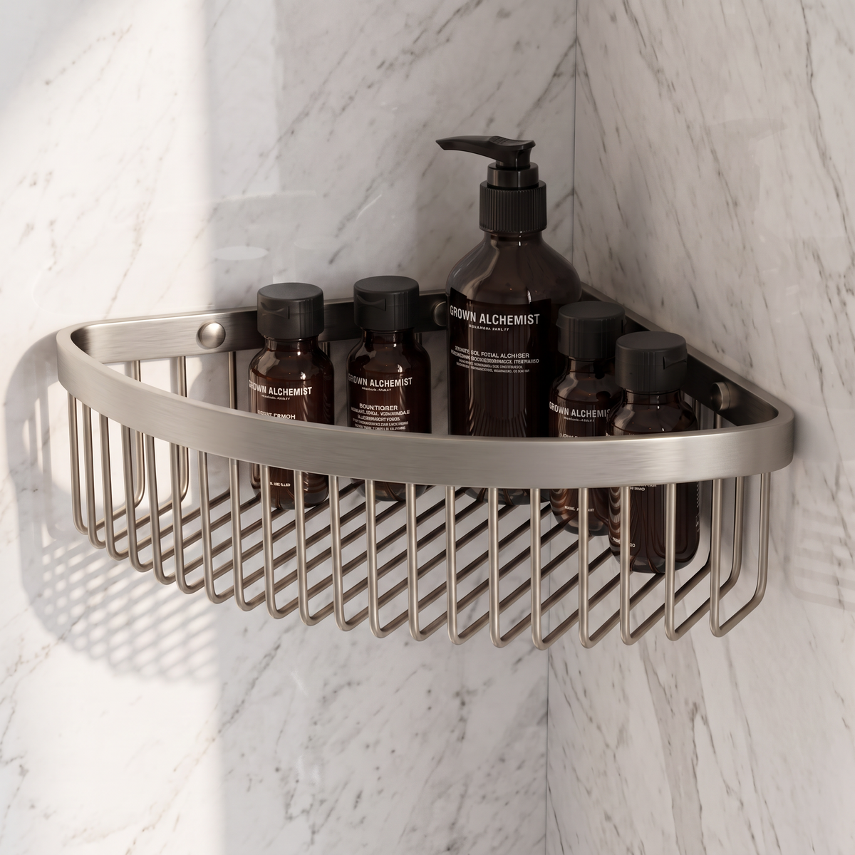 Eton Polished Nickel Corner Shower Storage Basket