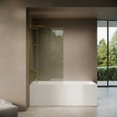 Doccia Polished Brass Frameless Folding Bath Shower Screen 900mm