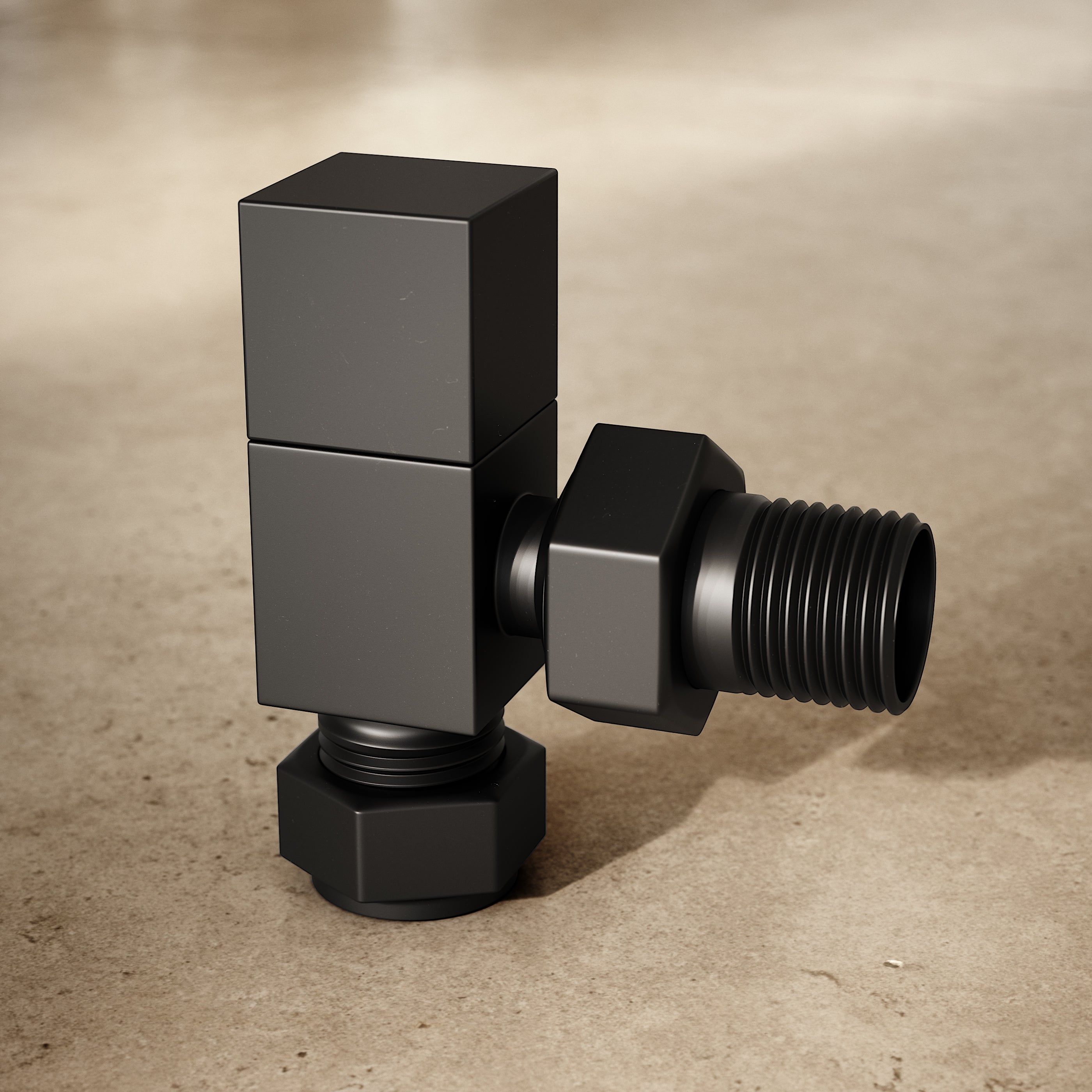 Matte Black Round Angled Radiator Valves - LUSSO