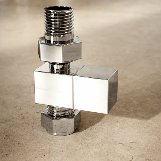 Chrome Square Straight Radiator Valves