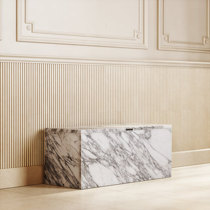 Arabescato Marble Ottoman Storage Box 1000mm