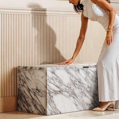Arabescato Marble Ottoman Storage Box 1000mm