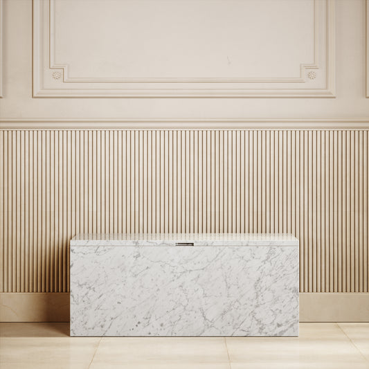 Carrara Marble Ottoman Storage Box 1000mm
