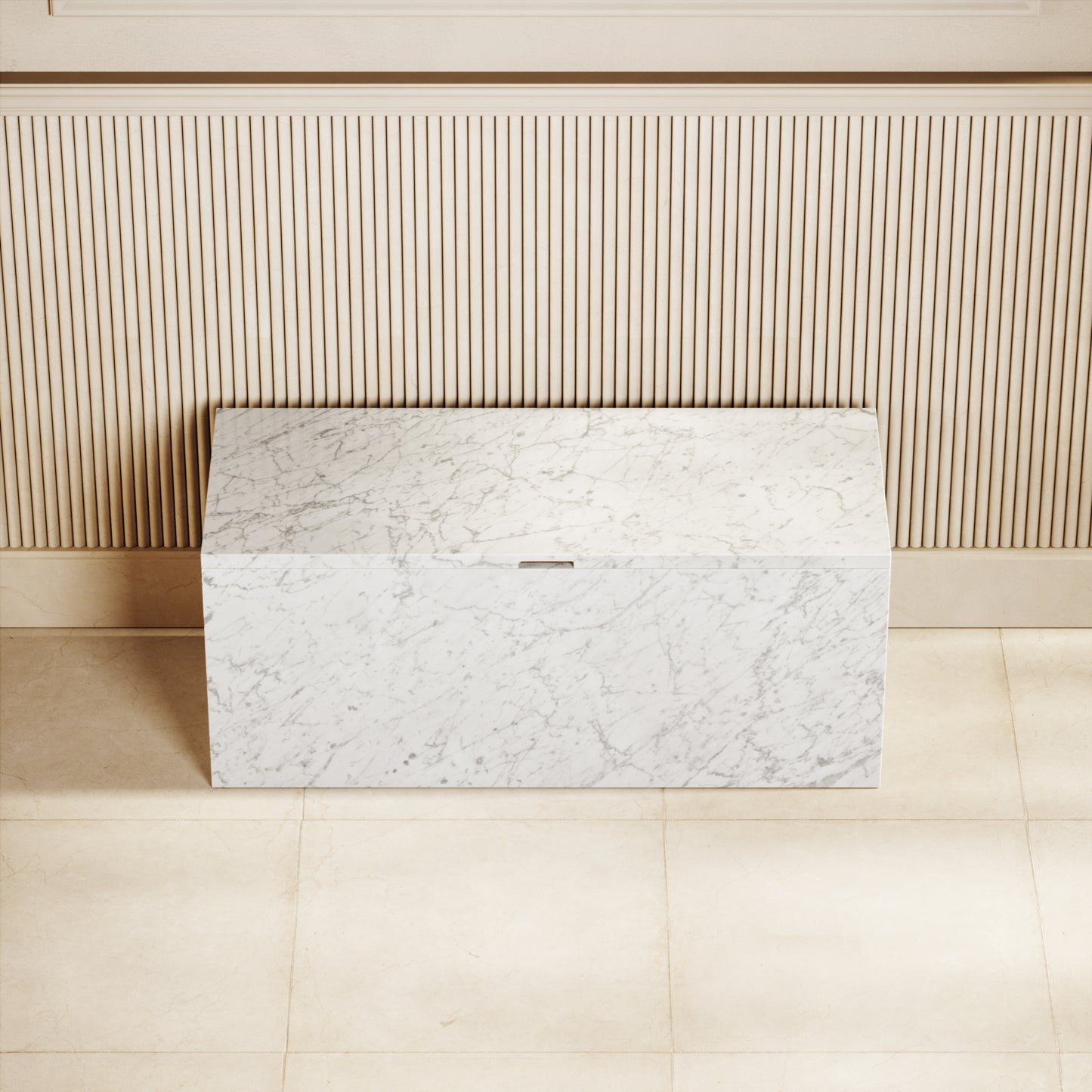 Carrara Marble Ottoman Storage Box 1000mm