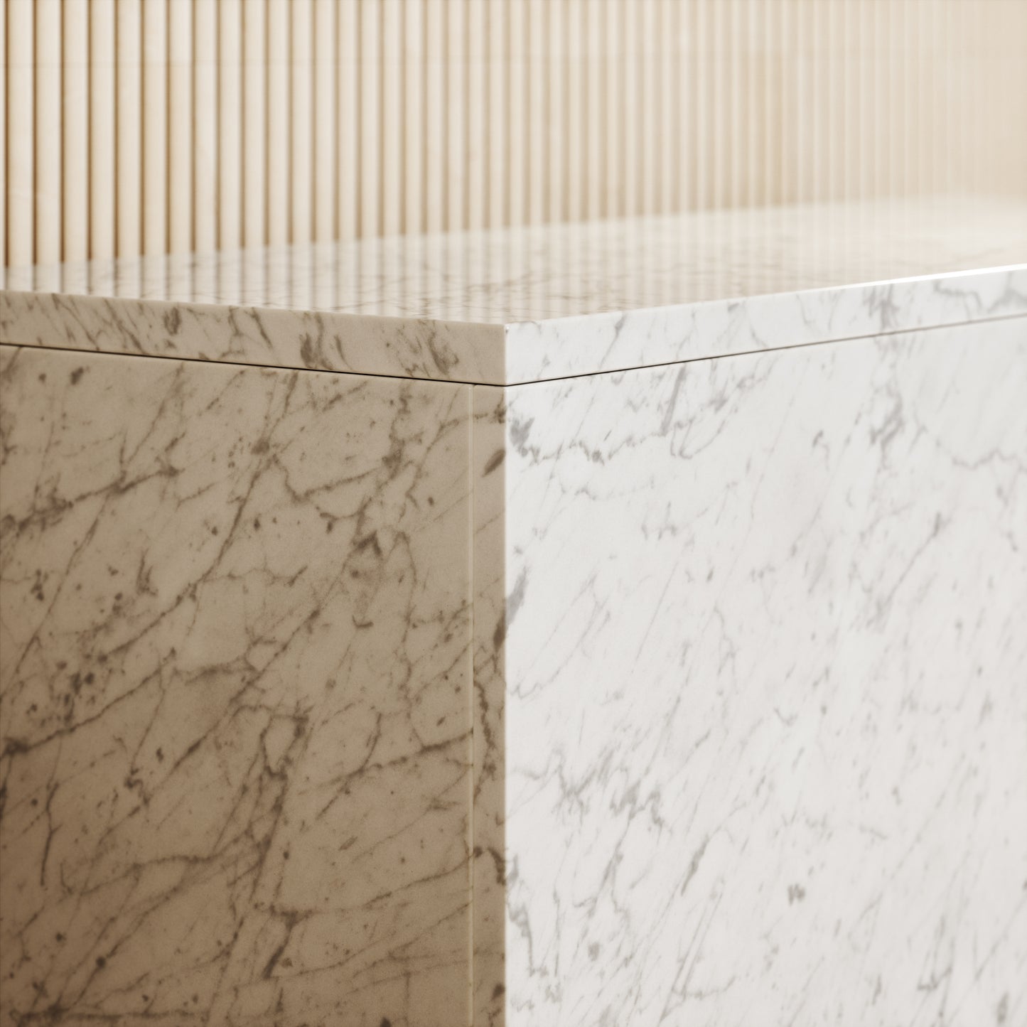 Carrara Marble Ottoman Storage Box 1000mm