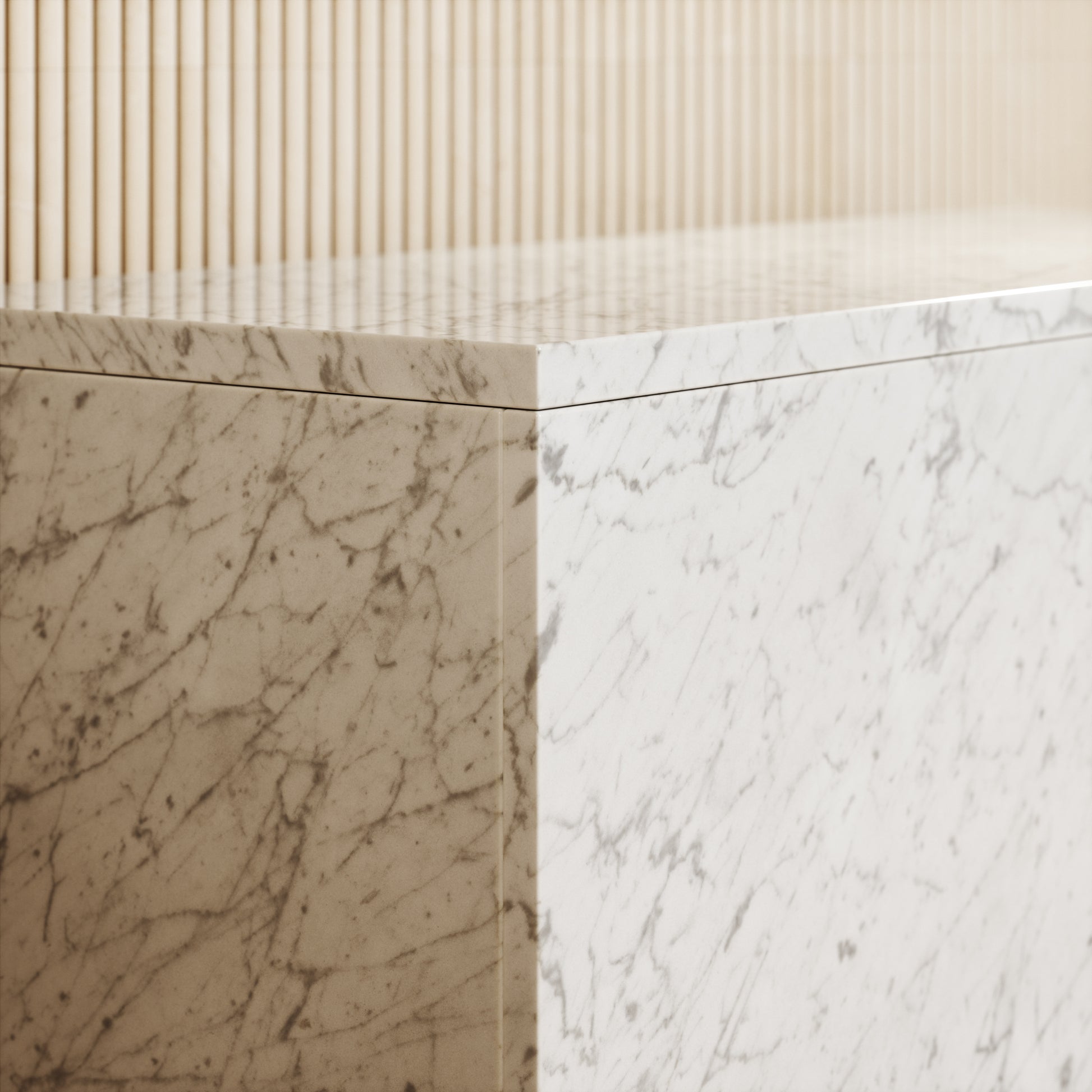 Carrara Marble Ottoman Storage Box 1000mm