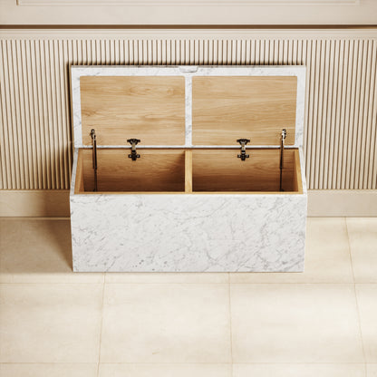 Carrara Marble Ottoman Storage Box 1000mm