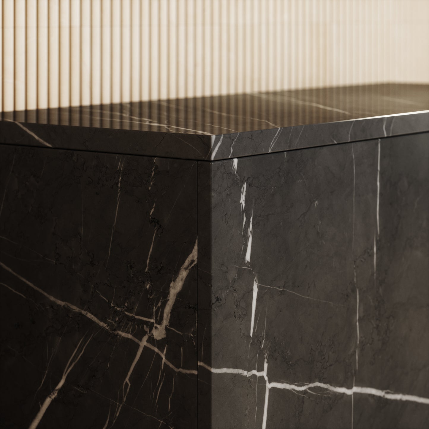 Pietra Grey Marble Ottoman Storage Box 1000mm