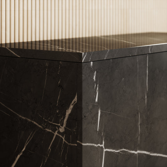 Pietra Grey Marble Ottoman Storage Box 1000mm