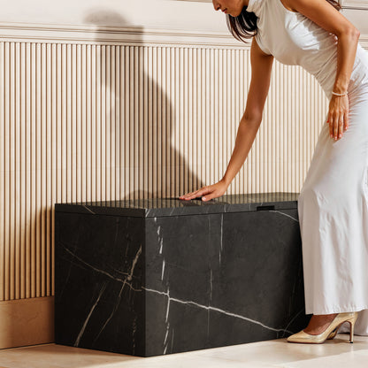 Pietra Grey Marble Ottoman Storage Box 1000mm
