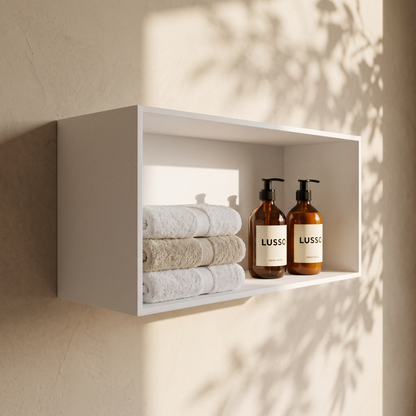 Qube Matte White Stone Square Storage Box 600mm