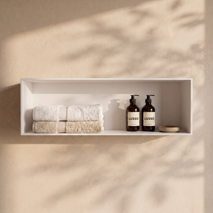 Qube Matte White Stone Square Storage Box 900mm