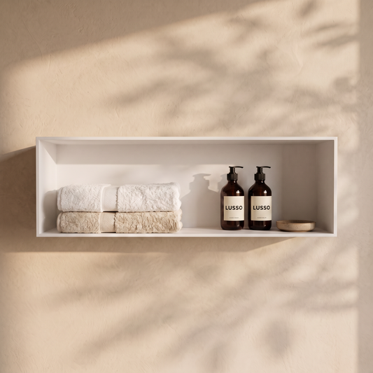 Qube Matte White Stone Square Storage Box 900mm