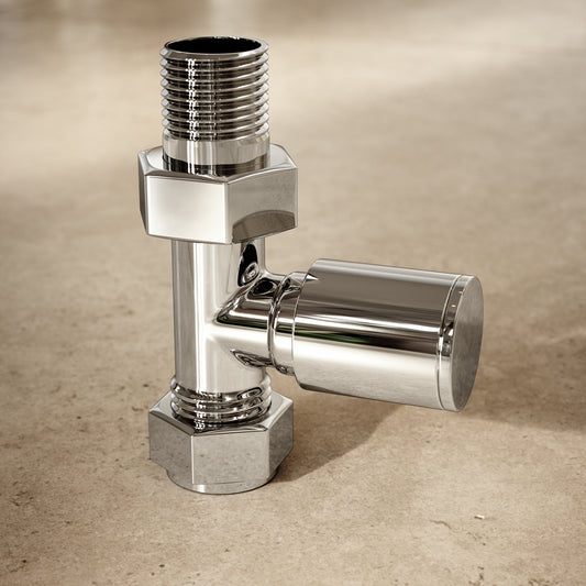 Chrome Round Straight Radiator Valves