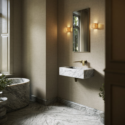 Tassilo Carrara Marble Wall Hung Basin 600mm