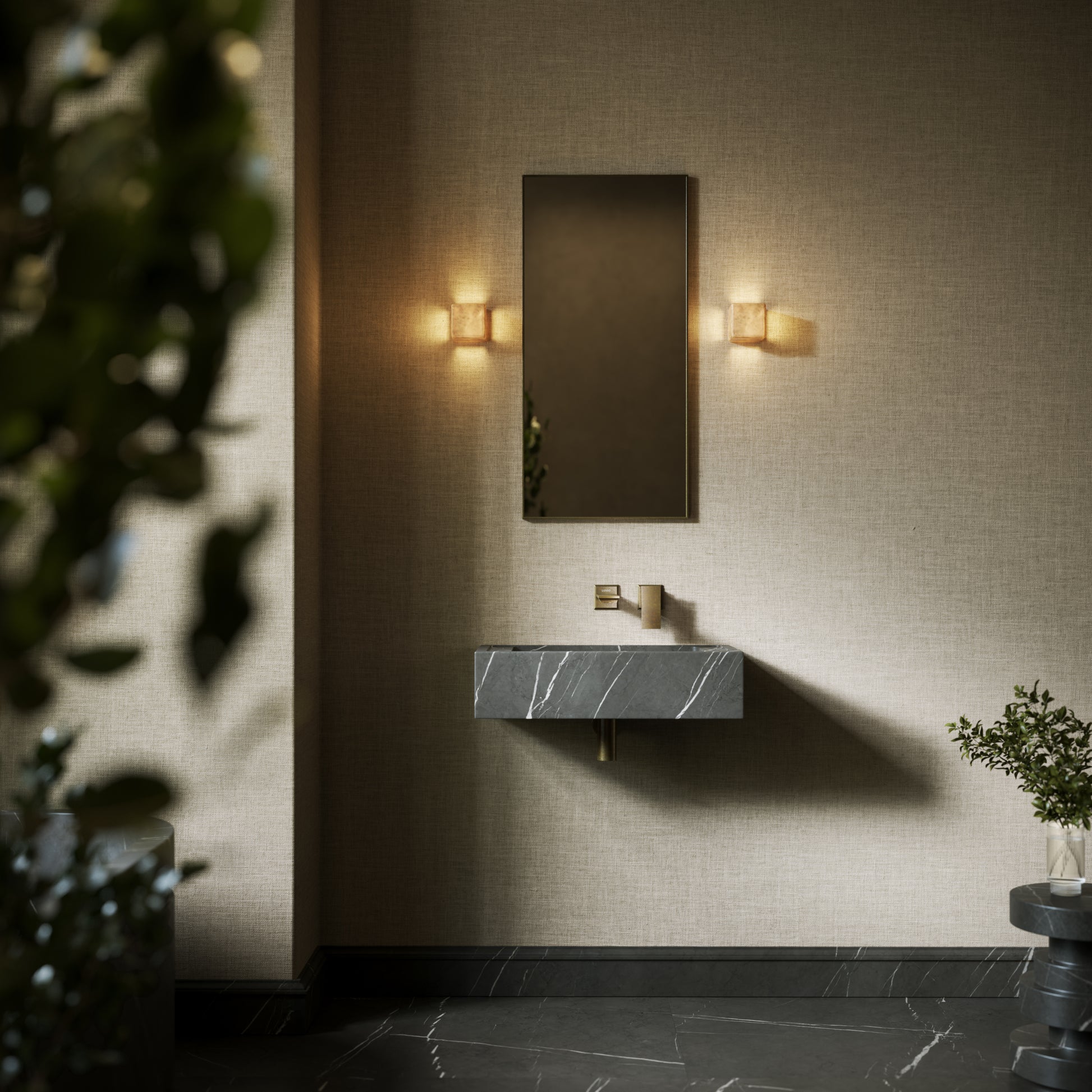 Tassilo Pietra Grey Marble Wall Hung Basin 600mm