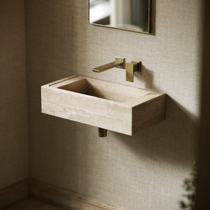 Tassilo Travertine Stone Wall Hung Basin 600mm