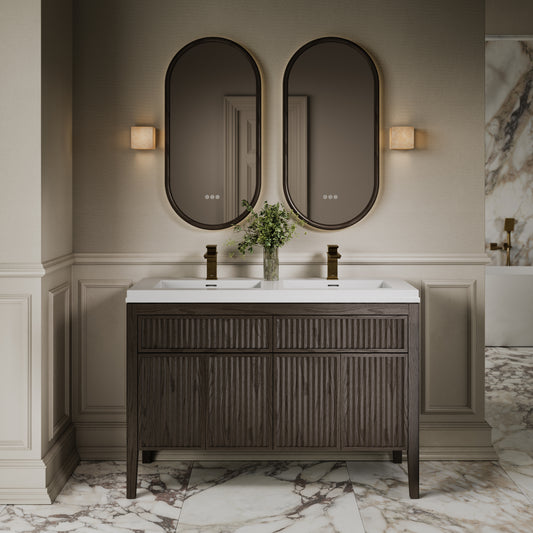 Tiffany Grey Oak Wood Grain Double Vanity Unit 1200mm