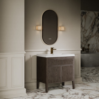 Tiffany Grey Oak Wood Grain Vanity Unit 800mm