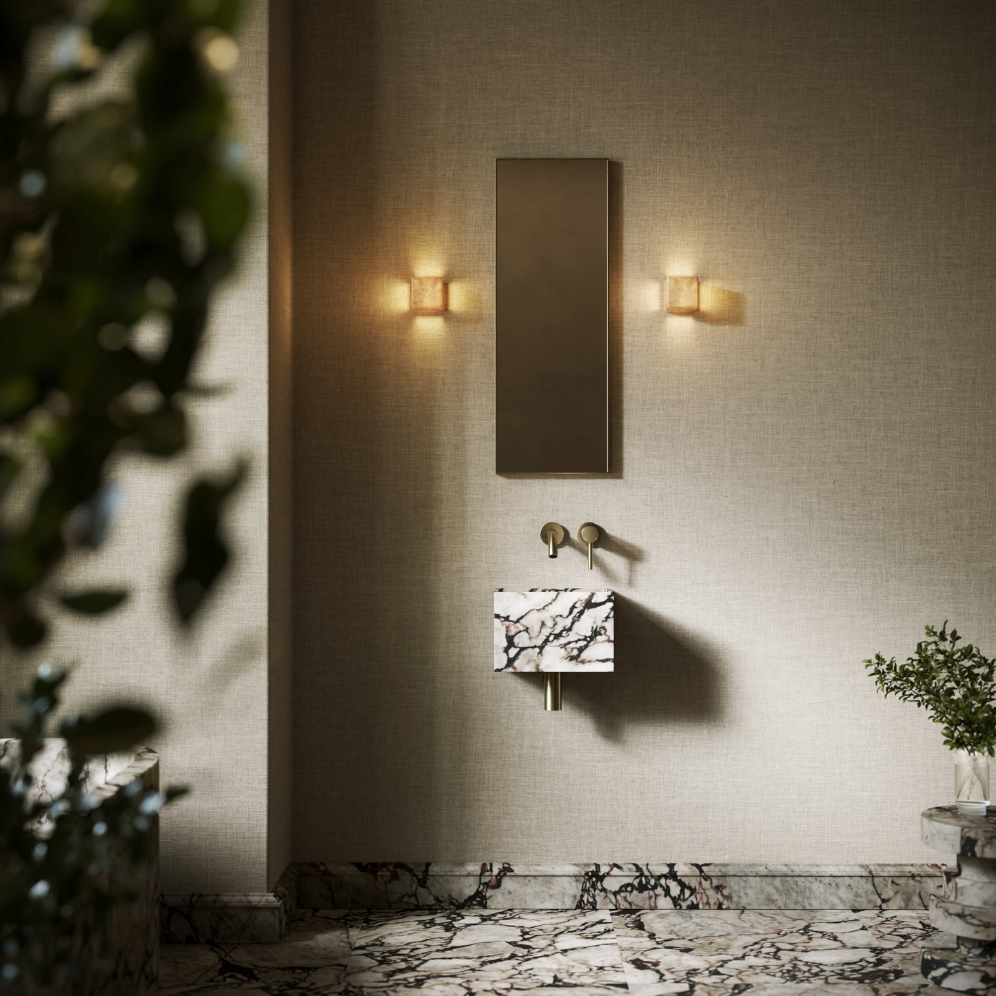 Tucci Calacatta Viola Marble Wall Hung Basin 300mm