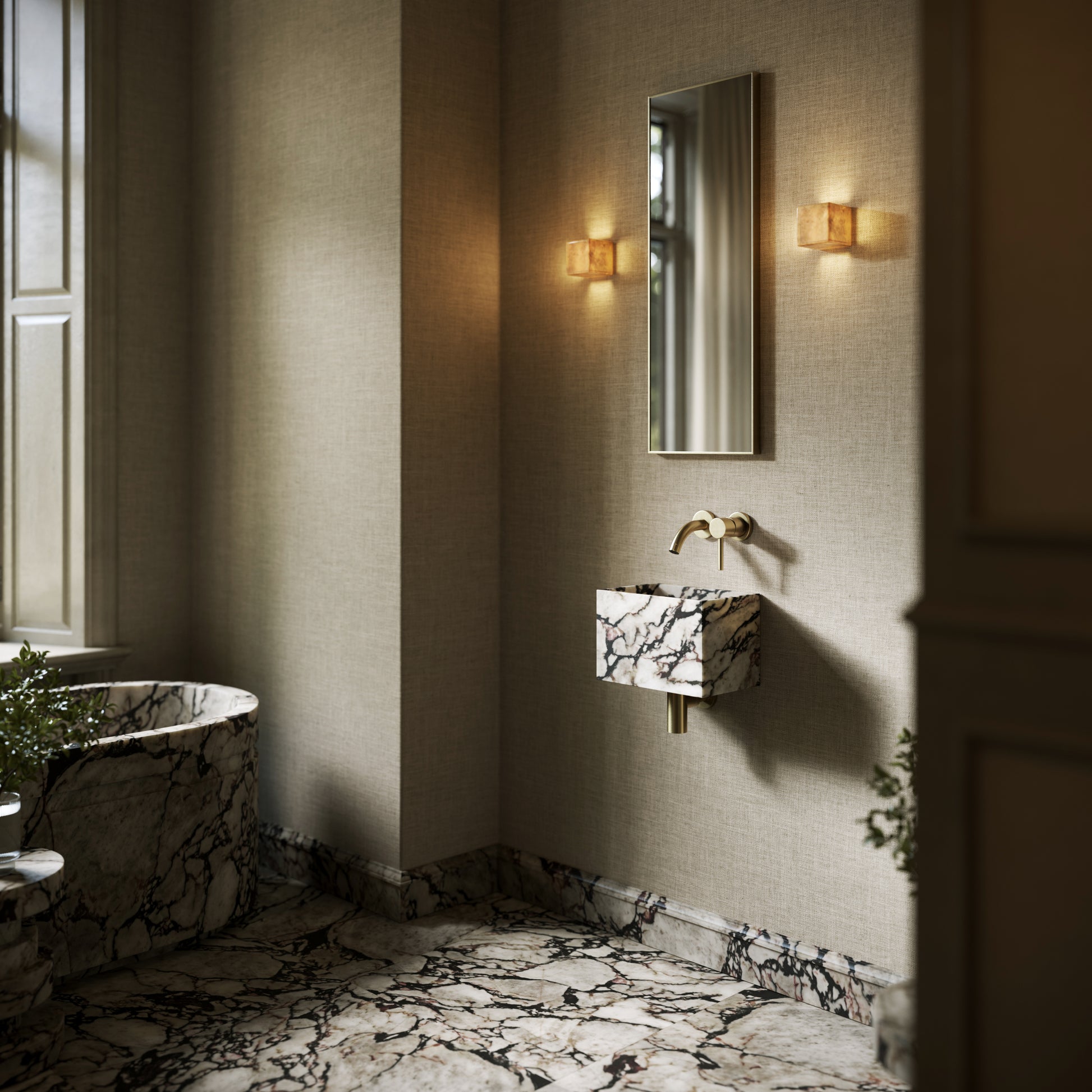 Tucci Calacatta Viola Marble Wall Hung Basin 300mm