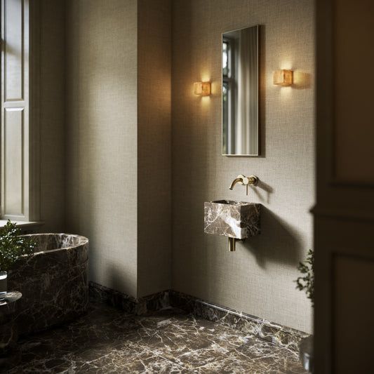 Tucci Dark Emperador Marble Wall Hung Basin 300mm