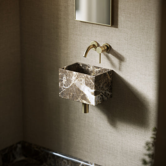 Tucci Dark Emperador Marble Wall Hung Basin 300mm