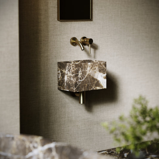 Tucci Dark Emperador Marble Wall Hung Basin 300mm