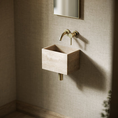 Tucci Travertine Stone Wall Hung Basin 300mm