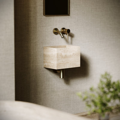 Tucci Travertine Stone Wall Hung Basin 300mm
