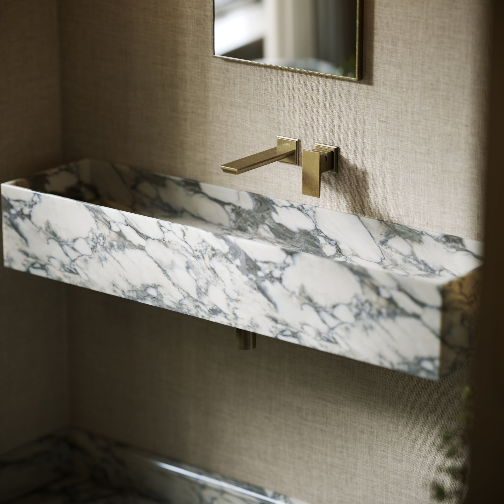 Tucci Arabescato Marble Wall Hung Basin 1200mm