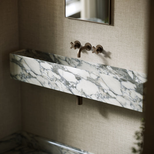Tucci Arabescato Marble Wall Hung Basin 1200mm