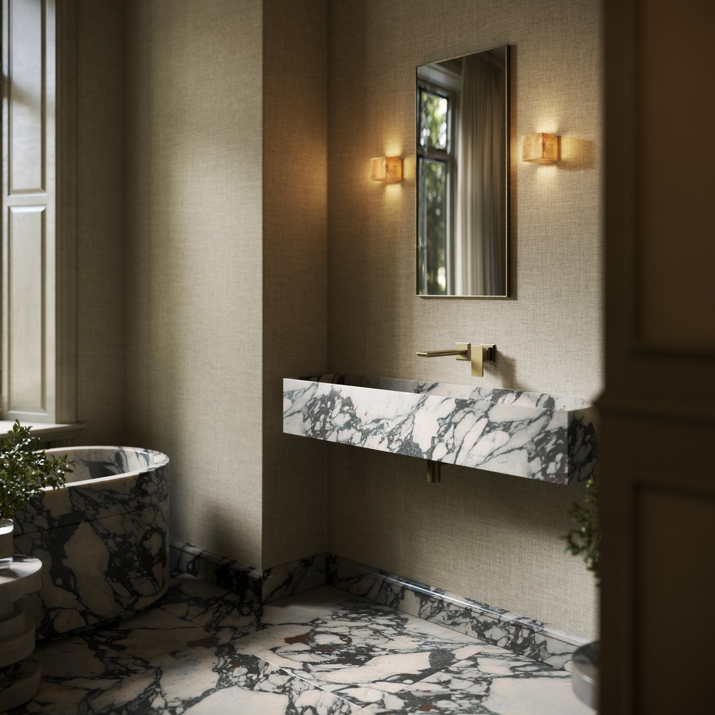 Tucci Calacatta Viola Marble Wall Hung Basin 1200mm