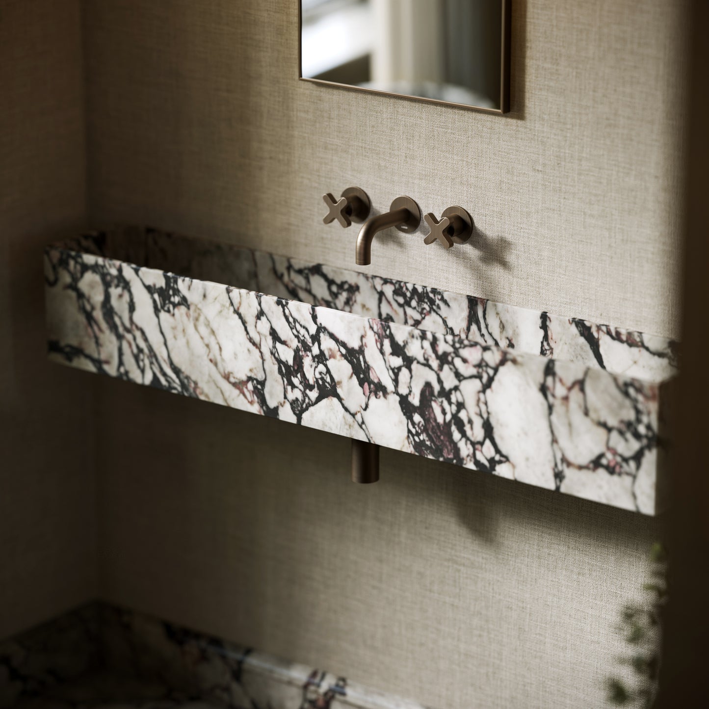 Tucci Calacatta Viola Marble Wall Hung Basin 1200mm