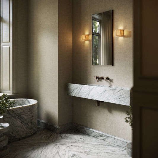 Tucci Carrara Marble Wall Hung Basin 1200mm