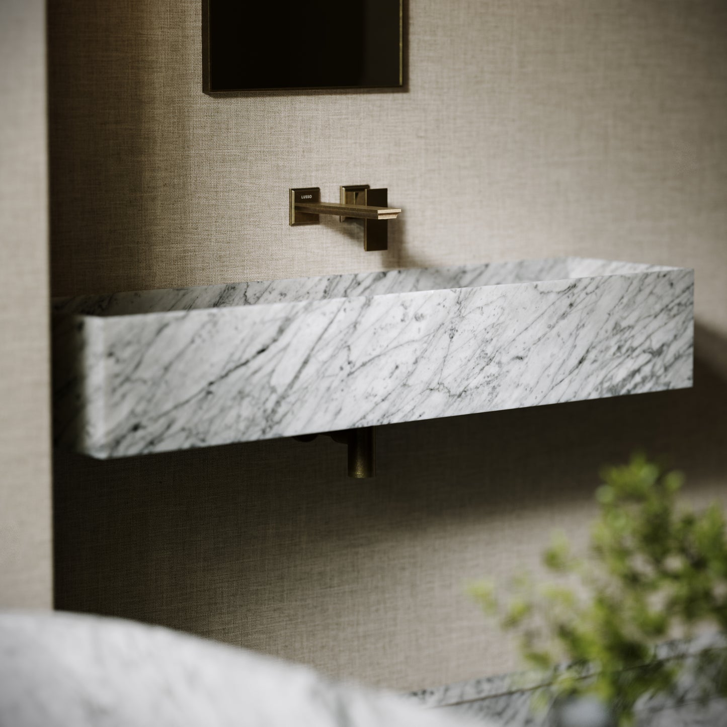 Tucci Carrara Marble Wall Hung Basin 1200mm