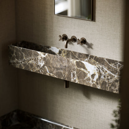 Tucci Dark Emperador Marble Wall Hung Basin 1200mm