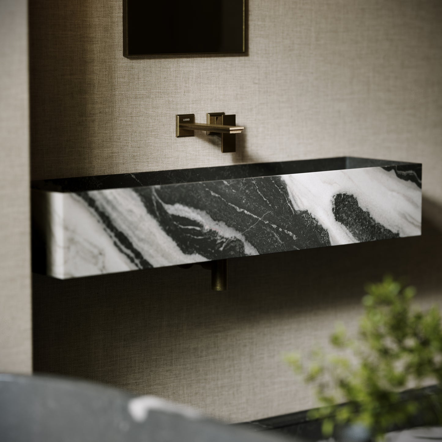 Tucci Panda Marble Wall Hung Basin 1200mm