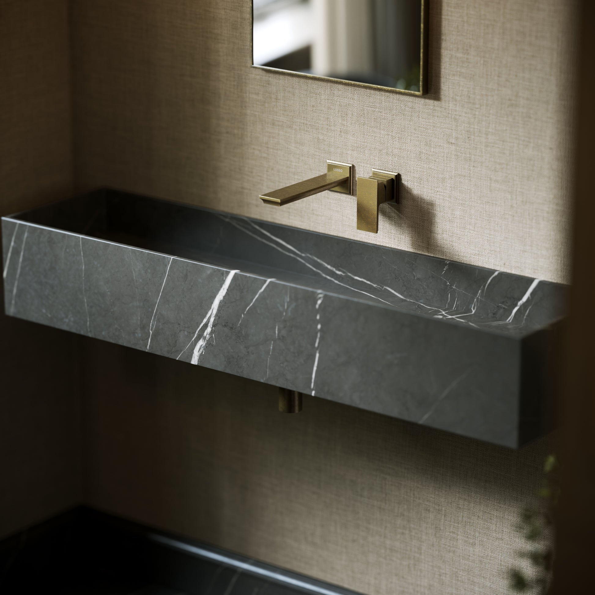 Tucci Pietra Grey Marble Wall Hung Basin 1200mm