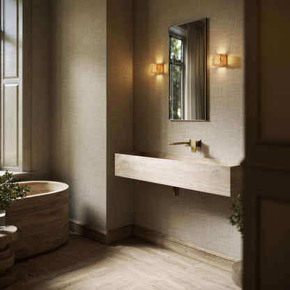 Tucci Travertine Stone Wall Hung Basin 1200mm