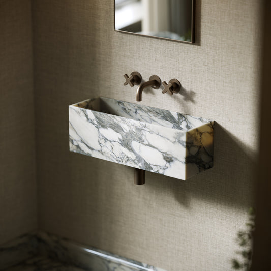 Tucci Arabescato Marble Wall Hung Basin 600mm