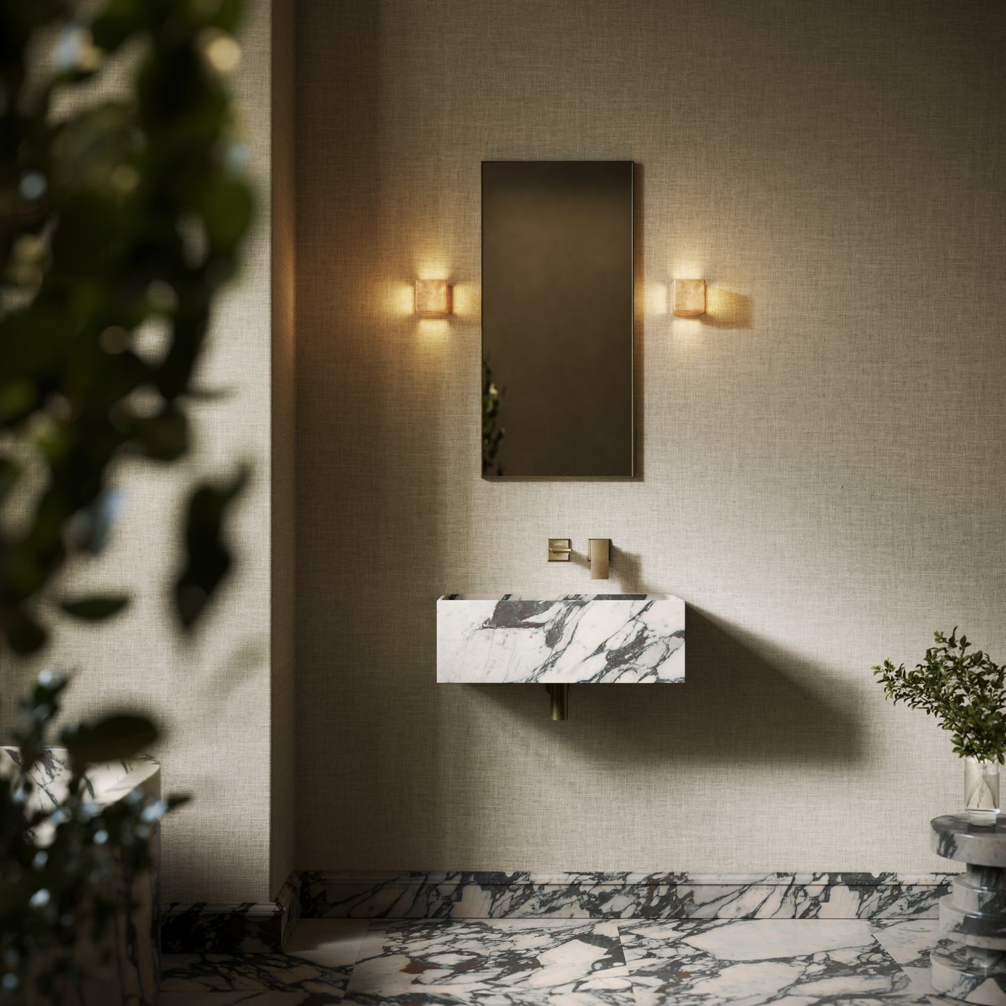 Tucci Calacatta Viola Marble Wall Hung Basin 600mm